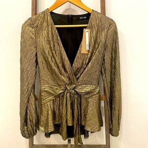 Gold Metallic Do Be Long Sleeve Shirt